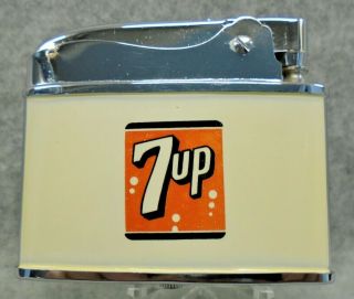 Vintage 7 Up Beverage Soda Pop Flat Advertising Lighter Unfired Mib Wow Lqqk
