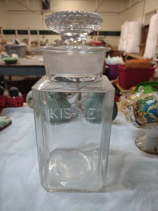 Antique Kis - Me Gum General Store Glass Display Jar Louisville,  Ky Shape