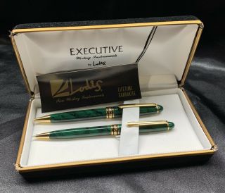 Lodis Ballpoint Pen Executive Writing Instruments Emerald Set