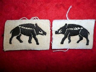 Hampshire County Division 1941 Issue Embroidered Formation Patch Pair Ww2 - Uk