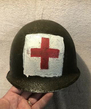 M1 Helmet American Medic Steel Pot Army Ww2 Korean War