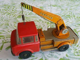 Vintage Tin Toy Crane Msb Service Friction Truck Germany Ddr Gdr 70s