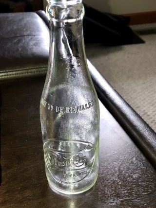 Vintage Pepsi Cola 7oz Glass Bottle 1961