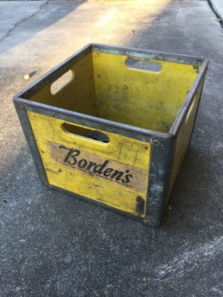 L@@k Vintage Borden’s Milk Crate Fiberglass Galvanized Metal Trim Houston,  Texas