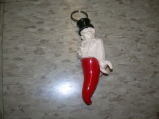 W.  C.  Fields Celluloid Key Chain Chili Mod.  Dep.  Italy Early Plastic Very Rare