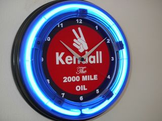 Kendall Oil Gas Service Station Garage Man Cave Neon Clock Sign