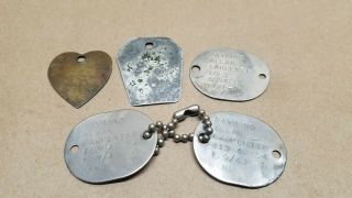 Ww2 Wwii Us Military Dog Tags Usnr Navy Reserve T.  9/43 W&h Chain