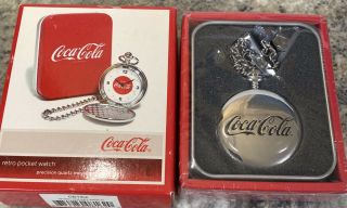 Rare – Coca Cola - Retro Pocket Watch – Precision Quartz In Tin & Box