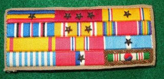 Wwii Korean War Us Navy Embroidered Ribbon Bar Stars Good Conduct Puc China Svc