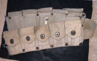 Wwii Us Army M1 Garand 10 Pocket Ammo Belt