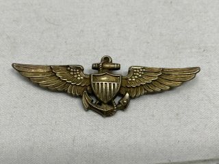 Amico Sterling Silver,  Gold Filled Us Navy Wings Pin
