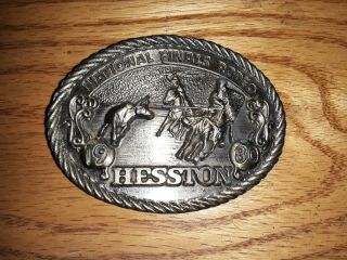 1980 Hesston Belt Buckle National Finals Rodeo Sixth Edition Collectors Buckle 2