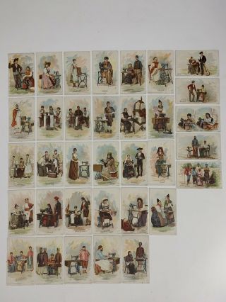 34 Singer Sewing Machine Manufacturing 1892 Trade Cards Costumes Of All Nations