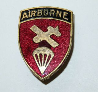 Wwii Ww2 Us Army Airborne Command Dui Di Crest Pin Badge Vintage
