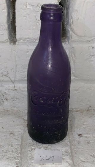 Early Macon Georgia Purple Amethyst Coca Cola Bottle 269