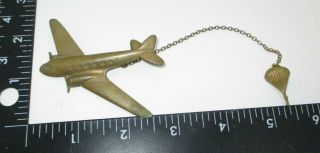 Wwii 3 X 3 " Dc3 And Paratrooper Brass 5  Chain From Plane To Chute Exc