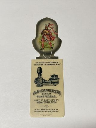 Whitehead Hoag Bookmark A.  S.  Cameron Steam Pump Advertising 1905 Nyc