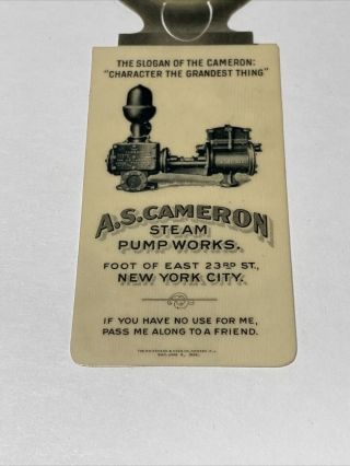 Whitehead Hoag BookMark A.  S.  Cameron Steam Pump Advertising 1905 NYC 2