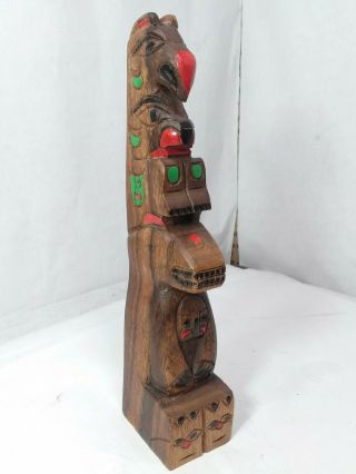 Vintage,  Old Northwest Coast Carved And Painted Transformation Totem,  Aboriginal