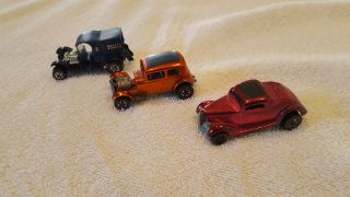 Hot Wheels Red Line Cars: 36 Ford Coupe,  32 Ford Vicky,  Paddy Wagon