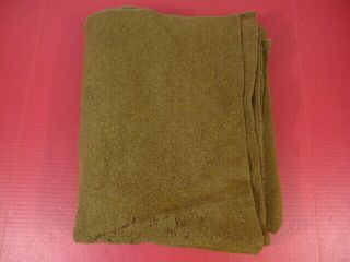 Wwii Era Us Army Brown Wool Blanket - No Tags Or Dates - 1