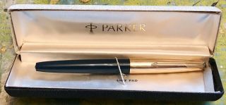 Parker Vp Very Personal Fountain Pen In Petrol Blue Gf Cap 66 Marked Medium Nib