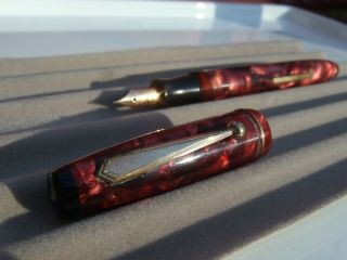 Vintage Red Parker Parkette Fountain Pen,  Restored,  Pretty