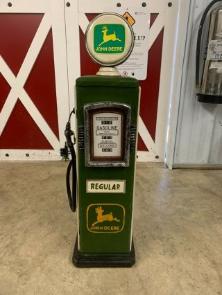 John Deere Wooden Gas Pump W/ Shelves