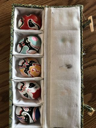 5 Chinese Beijing Hand Painted Miniature Opera Masks