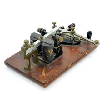 Voltamp Telegraph Key And Sounder Mounted On A Wooden Base.