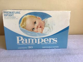 Collectible Vtg 1978 Pampers Proctor & Gamble 30 Disposable Diapers Infant