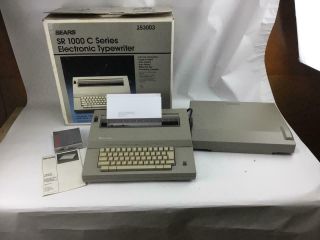 Sears Portable Electric Typewriter Sr1000 C Series Extra Ribbon & W Box