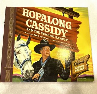 Vintage 1950 Hopalong Cassidy And The Holdup Book & Record Set