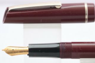 Vintage Osmiroid No.  65 Italic Fine Oblique Burgundy Fountain Pen,  Ct