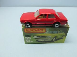 Matchbox Superfast 55d Ford Cortina Red / Brown Int / Unpainted Base