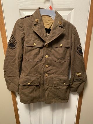 Vintage Wwii / Korean War Jacket Irtc Patch,  Staff Sergeant Army Infrantry