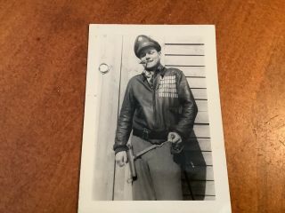 Wwii Photo Of An 8th Air Corps Pilot With A2 And Captured German Sword