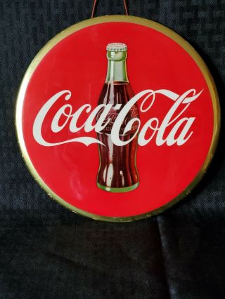 1950s Coca - Cola Celluloid Advertising 9 " Button Sign