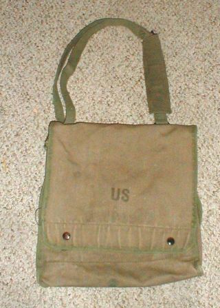 Us Army Military Green Canvas Map - Photograph Pouch Shoulder Strap Od - 7