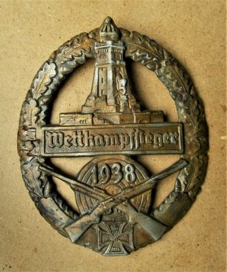 German Shooting Badge For Veterans Of Ww1,  1938