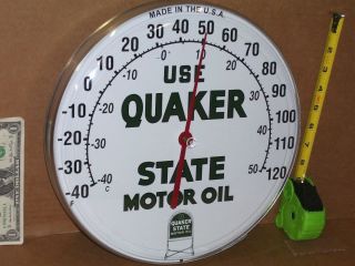 Quaker State Motor Oil - Gas Gasoline Auto Repair Shop Thermometer Sign Made Usa