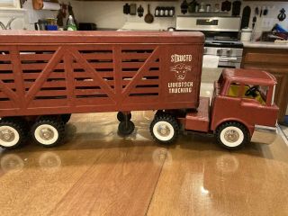 1950’s Structo Toy Cattle Farm Truck And Trailer