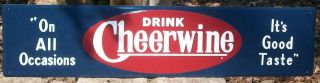 Reissued Cheerwine Soda Bench Sign Embossed 11 X 48