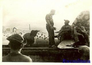 Org.  Photo: Us Troops Recover Shot Down Camo Japanese Ki - 84 Fighter Plane (1)