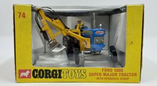 Corgi No.  74 Ford 5000 Major Tractor W/ Hydraulic Scoop
