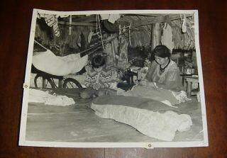 Florida Seminole Indian Photograph 1950s Sewing Machine