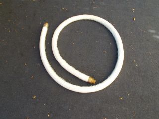 White Cloth Gas Pump Hose - 10 Foot W/ 1 3/8 " Diameter And 1 Inch Brass Ends