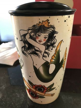 Starbucks Mermaid Siren Sailor Tattoo Tumbler Travel Mug 12oz Rare