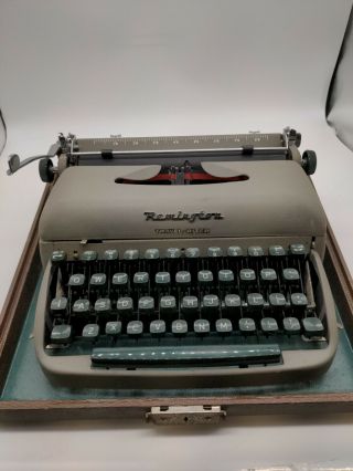 Vintage Grey Remington Travel Riter Typewriter