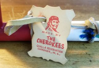 Vintage Cherokee Indian/Native American Wooden Peace Pipe Souvenir 2